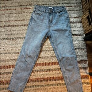 Bershka Women's Straight Leg Jeans - Light Blue